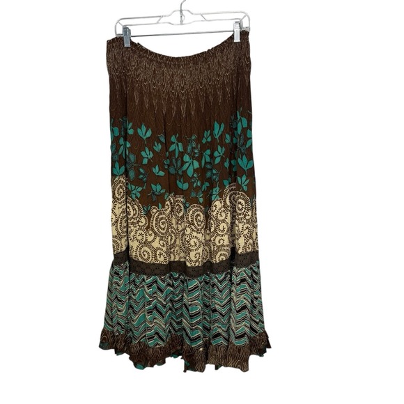 BILA Crinkle Gauze Tiered Maxi Skirt Gypsy Boho Fairy Grunge Whimsigoth Size 1X - Picture 2 of 6